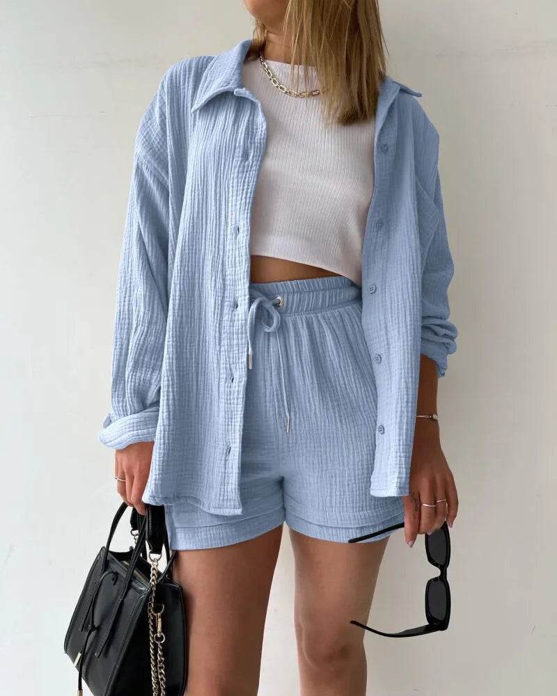Women’s High Street Solid Two-Piece Tracksuit Set with Pockets - MODISH X 