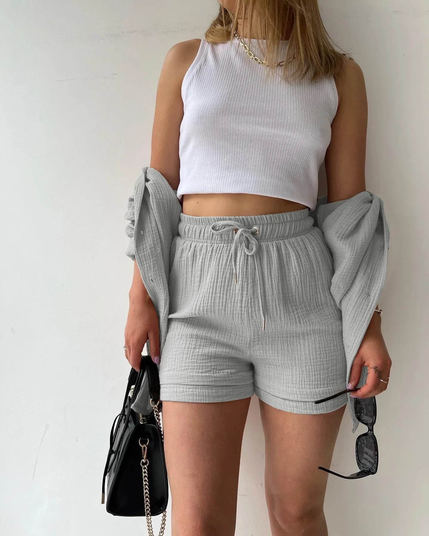 Women’s High Street Solid Two-Piece Tracksuit Set with Pockets - MODISH X 