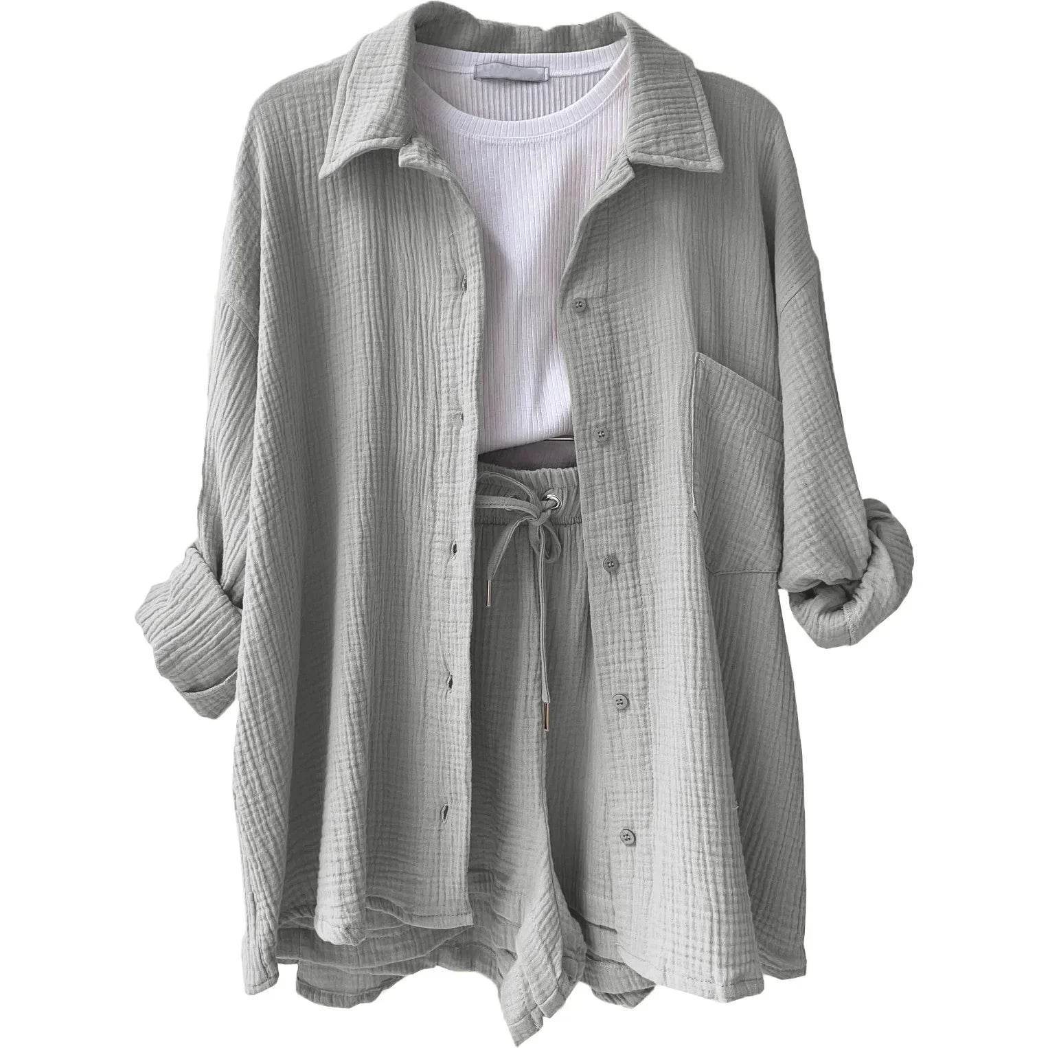 Women’s High Street Solid Two-Piece Tracksuit Set with Pockets - MODISH X 