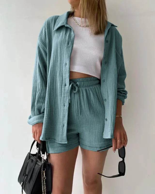 Women’s High Street Solid Two-Piece Tracksuit Set with Pockets - MODISH X 