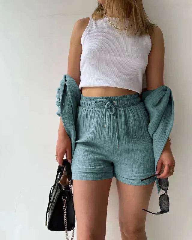 Women’s High Street Solid Two-Piece Tracksuit Set with Pockets - MODISH X 