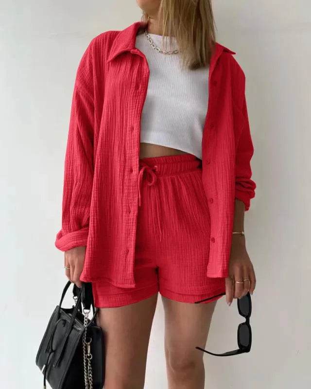 Women’s High Street Solid Two-Piece Tracksuit Set with Pockets - MODISH X 