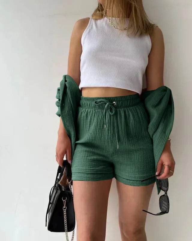 Women’s High Street Solid Two-Piece Tracksuit Set with Pockets - MODISH X 