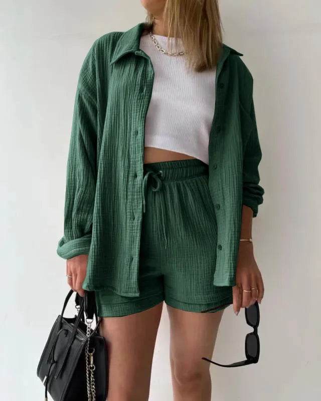 Women’s High Street Solid Two-Piece Tracksuit Set with Pockets - MODISH X 
