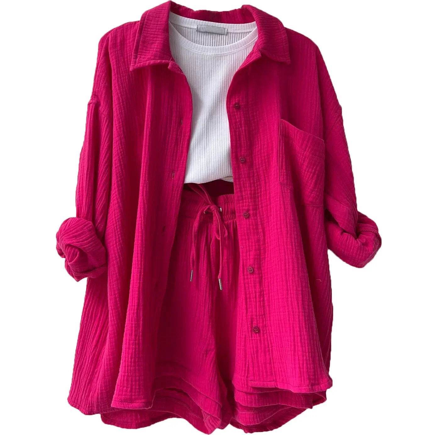 Women’s High Street Solid Two-Piece Tracksuit Set with Pockets - MODISH X 