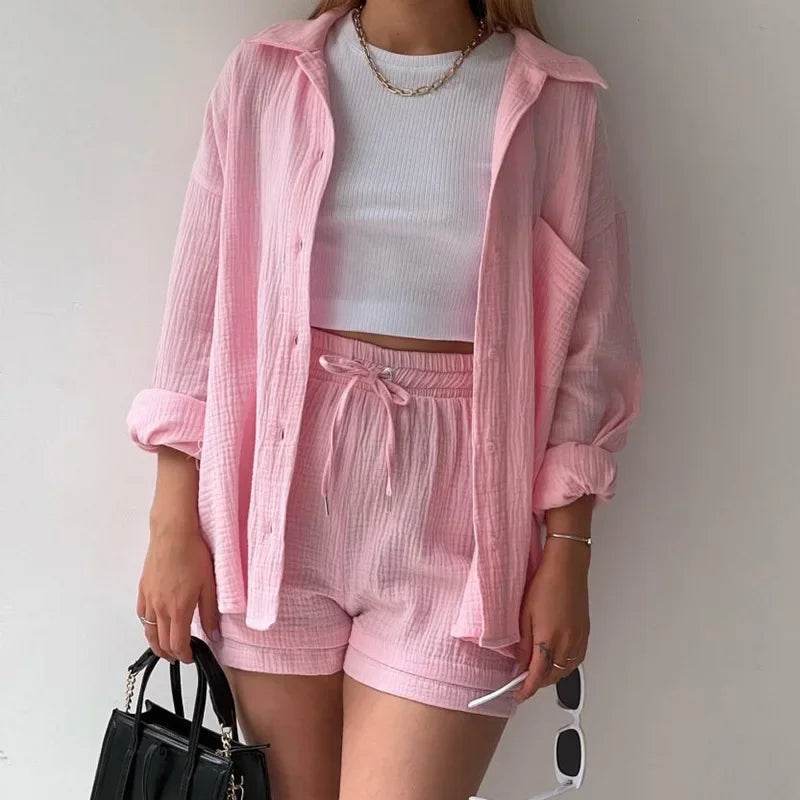 Women’s High Street Solid Two-Piece Tracksuit Set with Pockets - MODISH X 