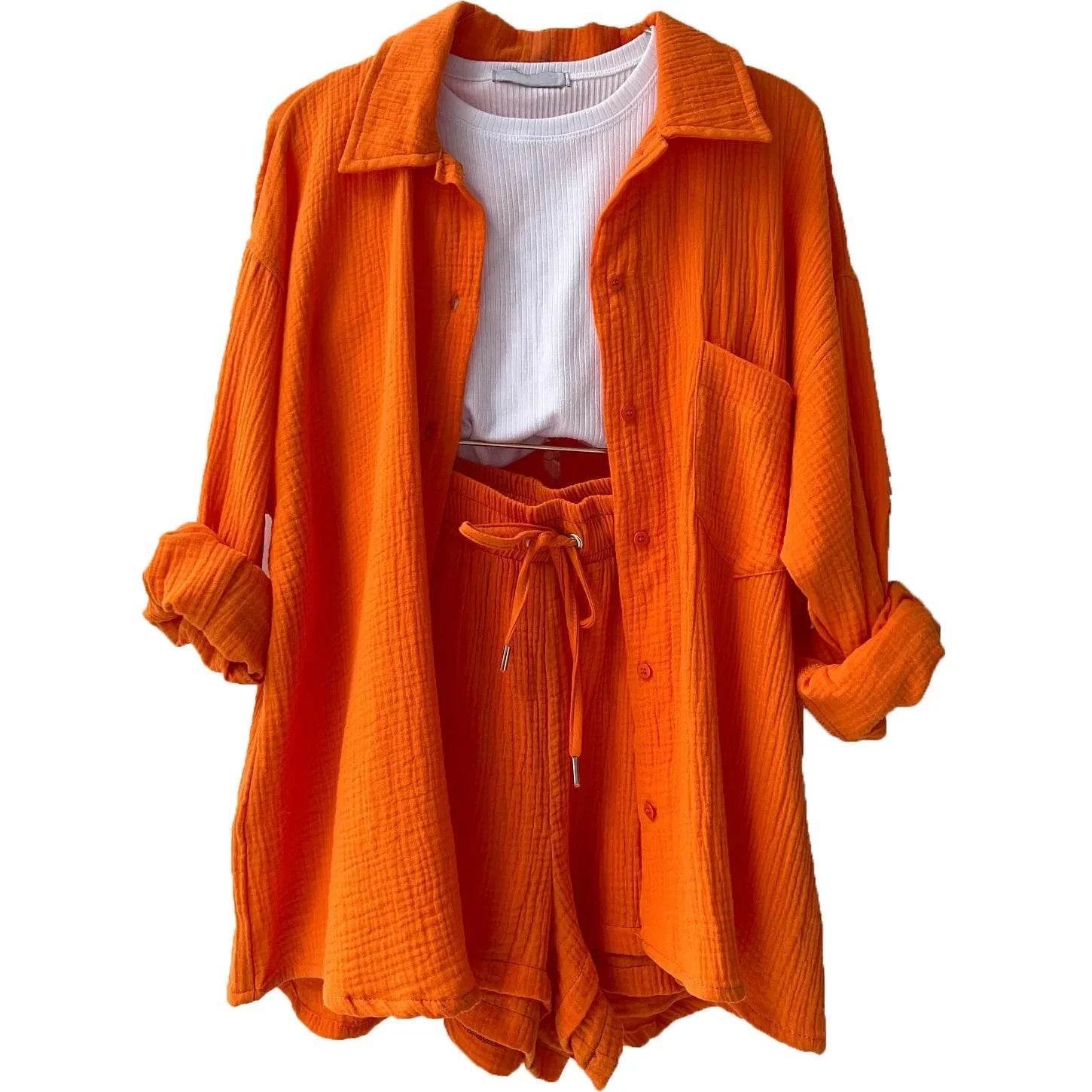 Women’s High Street Solid Two-Piece Tracksuit Set with Pockets - MODISH X 