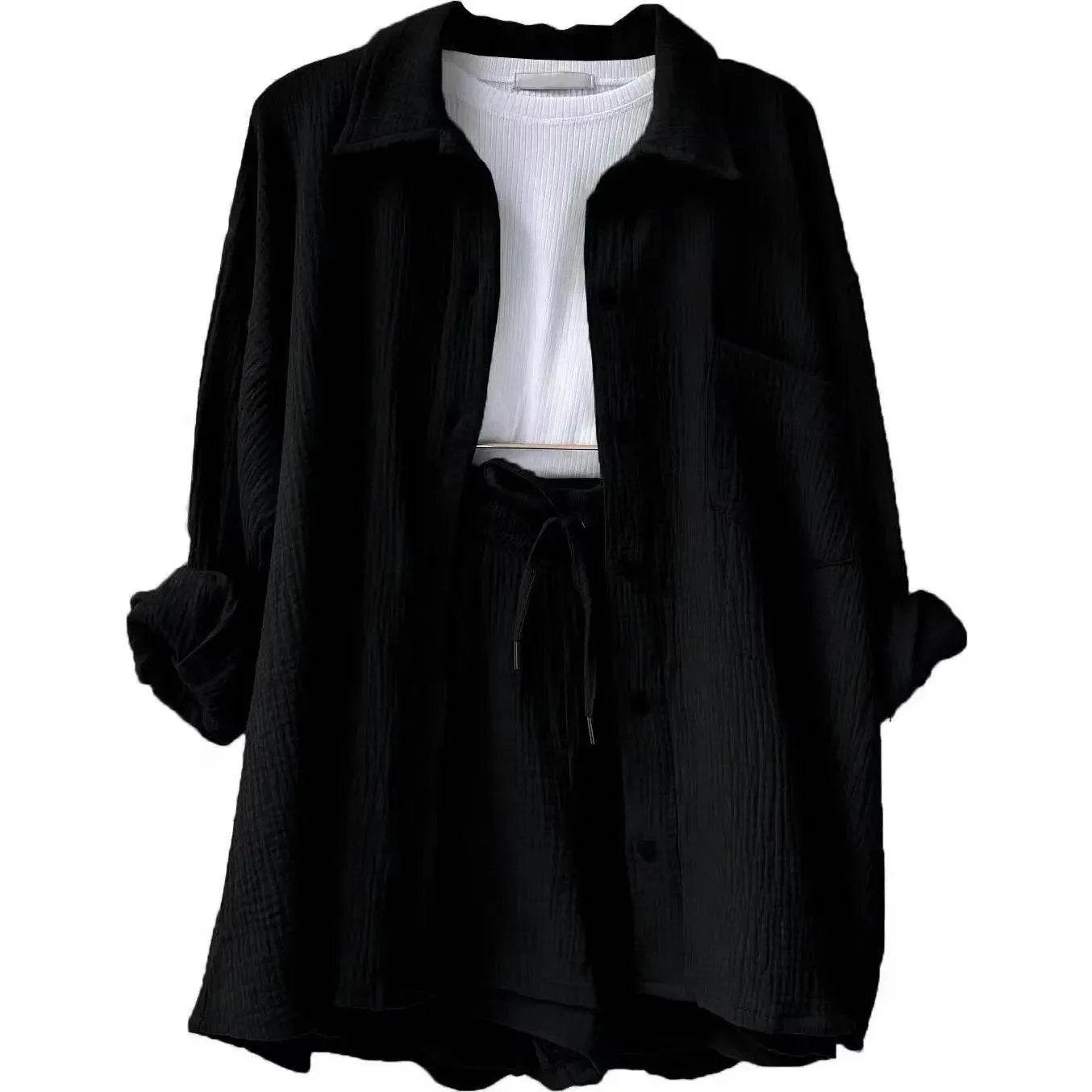 Women’s High Street Solid Two-Piece Tracksuit Set with Pockets - MODISH X 