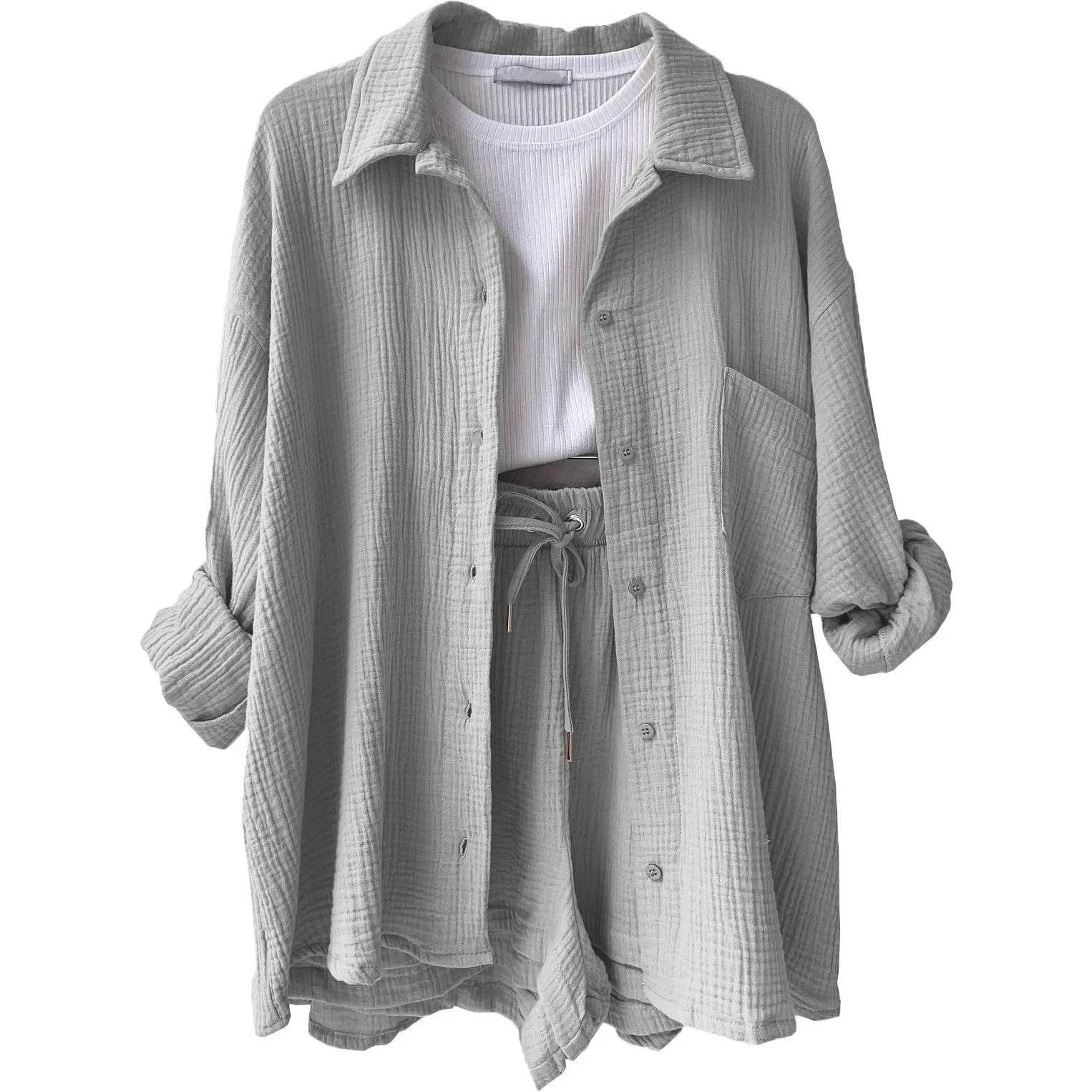 Women’s High Street Solid Two-Piece Tracksuit Set with Pockets - MODISH X 