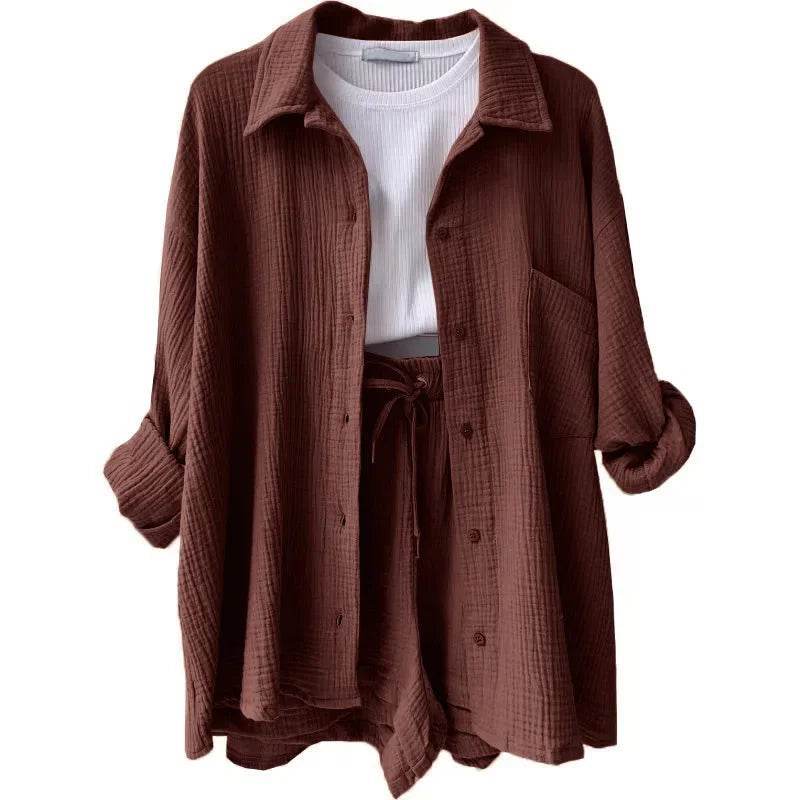 Women’s High Street Solid Two-Piece Tracksuit Set with Pockets - MODISH X 