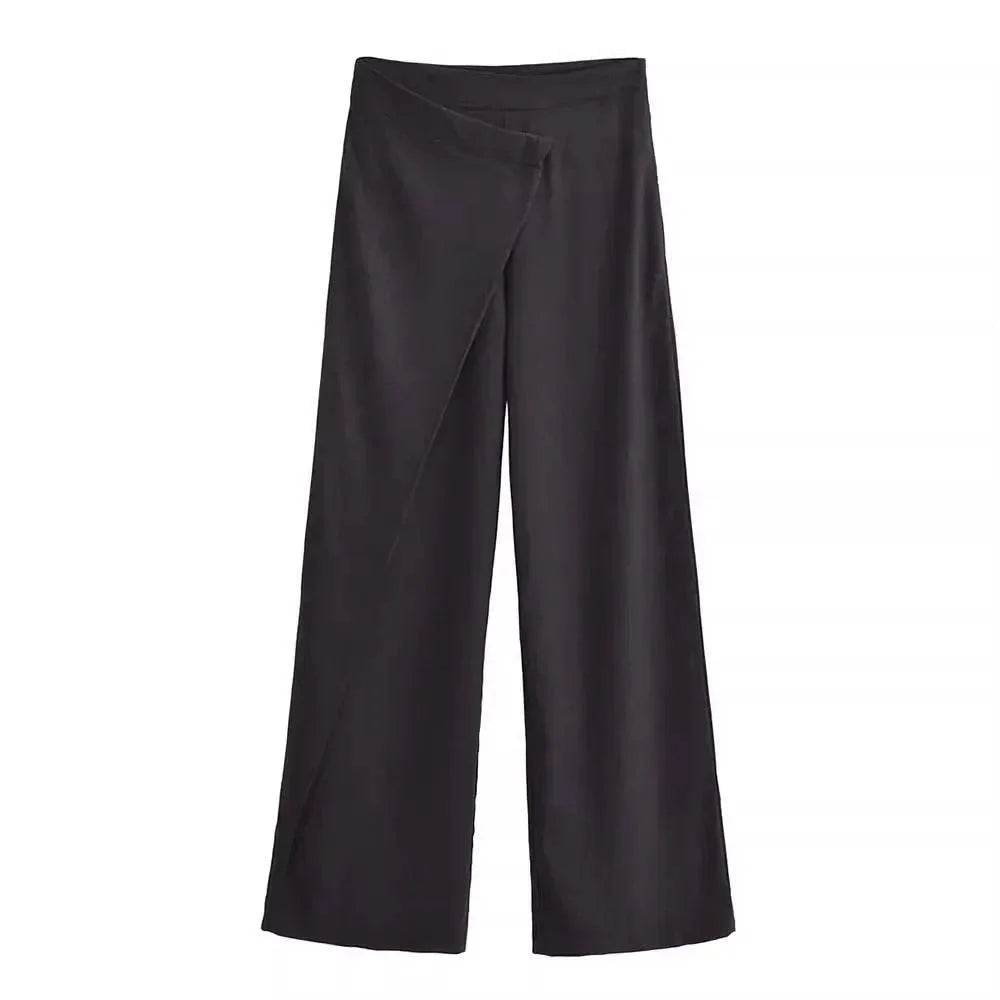 Women’s Wide-Leg Wrap Skirt Trousers – High-Waist Summer Style - MODISH X 