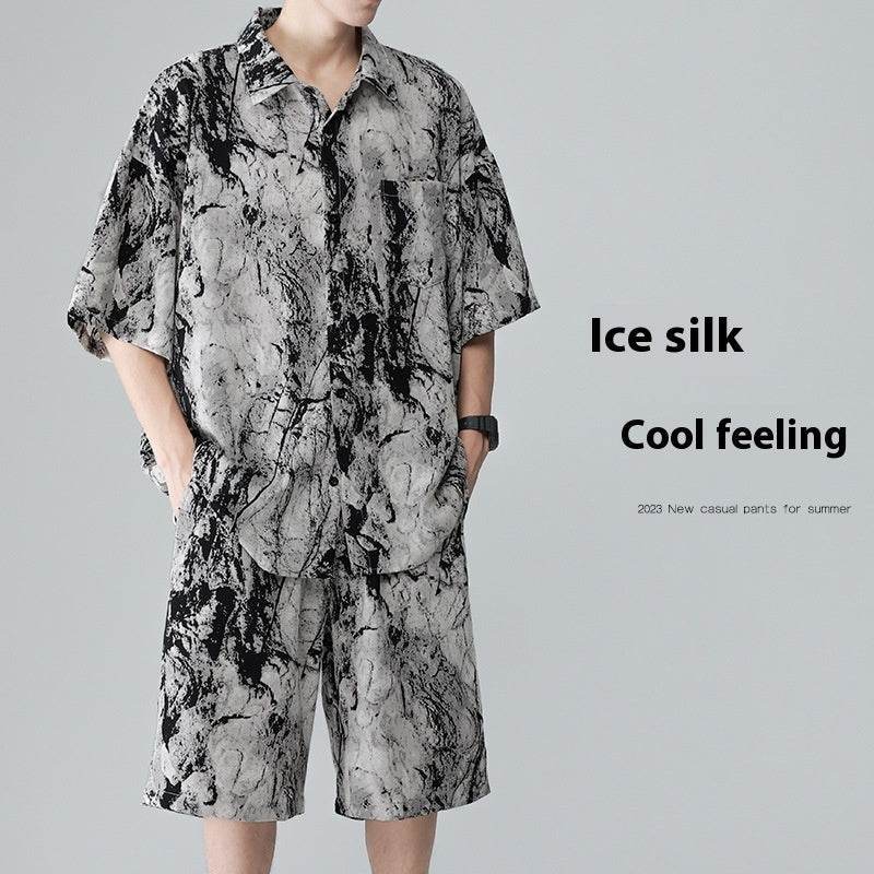 Men's Printed Beach Shirt Suit – Stylish & Comfortable Summer Wear - MODISH X 