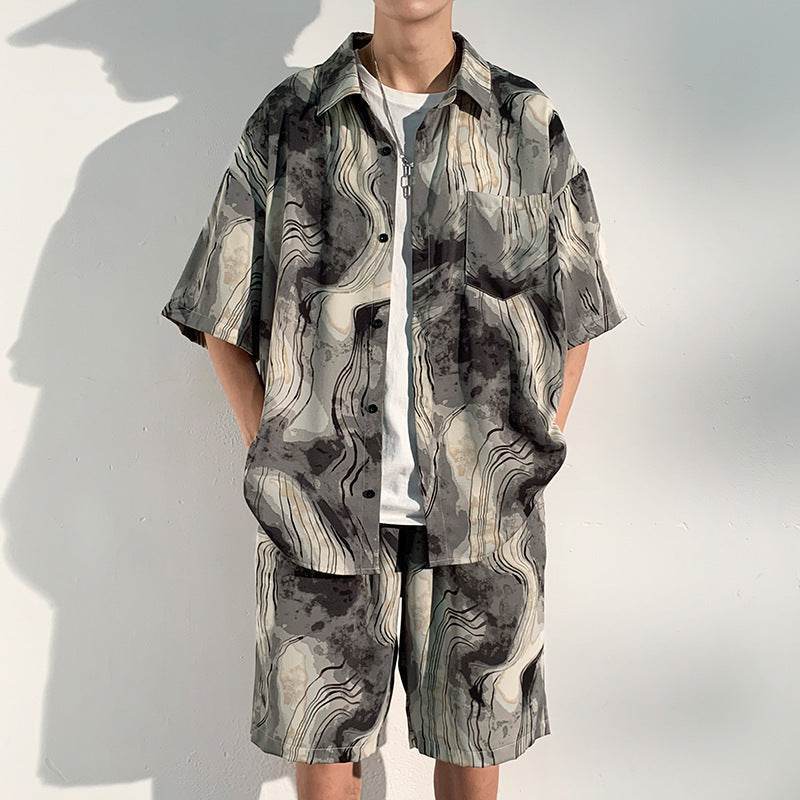 Men's Printed Beach Shirt Suit – Stylish & Comfortable Summer Wear - MODISH X 