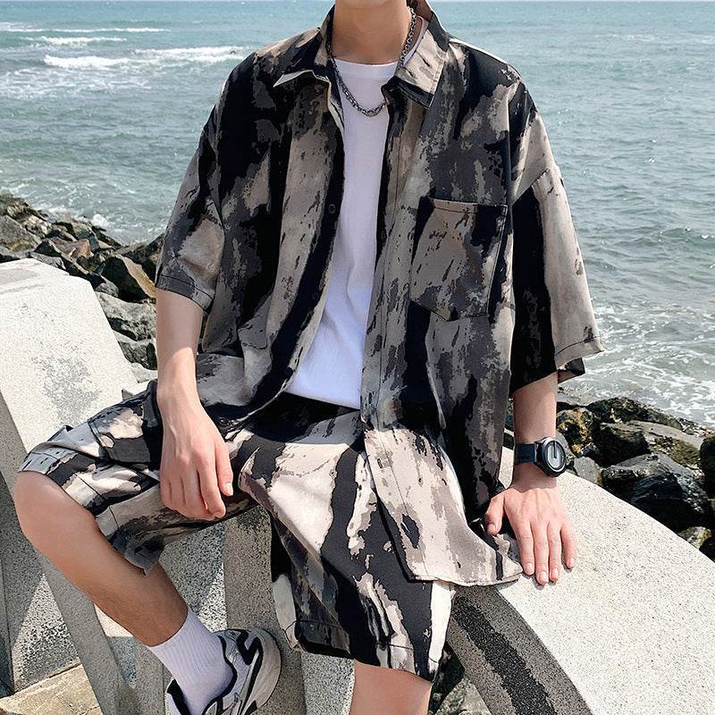 Men's Printed Beach Shirt Suit – Stylish & Comfortable Summer Wear - MODISH X 