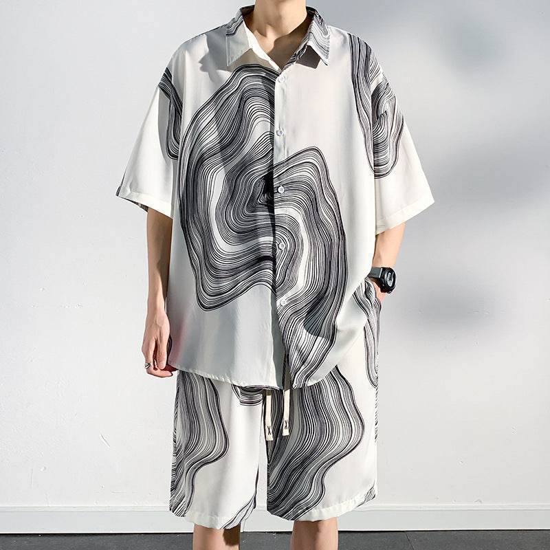 Men's Printed Beach Shirt Suit – Stylish & Comfortable Summer Wear - MODISH X 