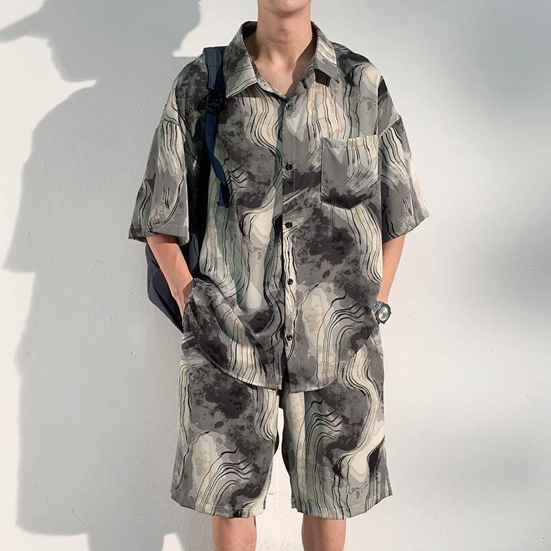 Men's Printed Beach Shirt Suit – Stylish & Comfortable Summer Wear - MODISH X 
