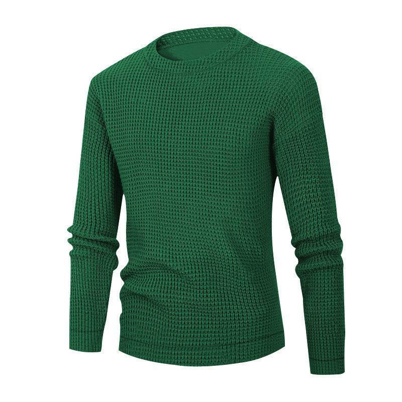 Men’s Waffle Knit Long Sleeve Sweater – Stylish & Comfortable - MODISH X 