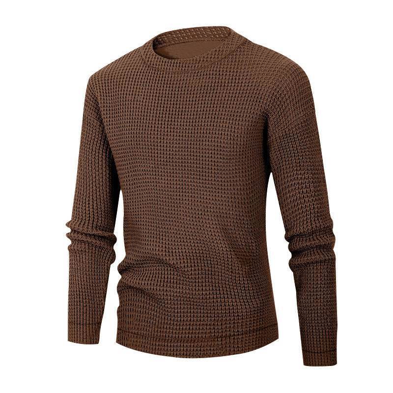 Men’s Waffle Knit Long Sleeve Sweater – Stylish & Comfortable - MODISH X 