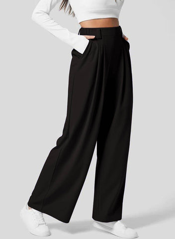 Women's Wide-Leg Elastic High-Waist Waffle Knit Pants – Stylish & Comfy - MODISH X 