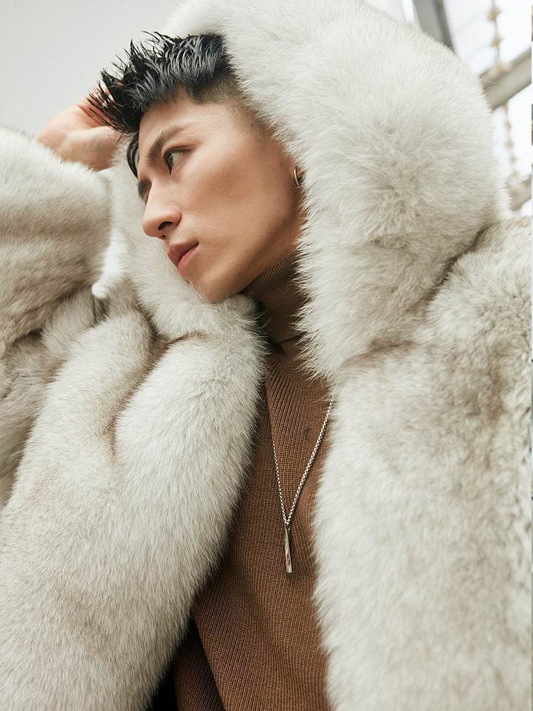 Luxury Real & Genuine Fox Fur Coat for Men - MODISH X 