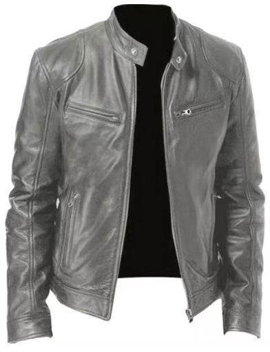 Men’s Fleece-Lined Leather Zipper Coat – Warm, Stylish, & Waterproof - MODISH X 