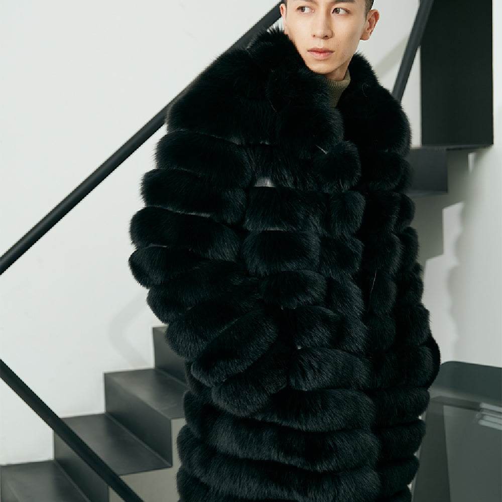 Men’s Long Fur Coat – Real Fox Fur Luxury Winter Coat - MODISH X 