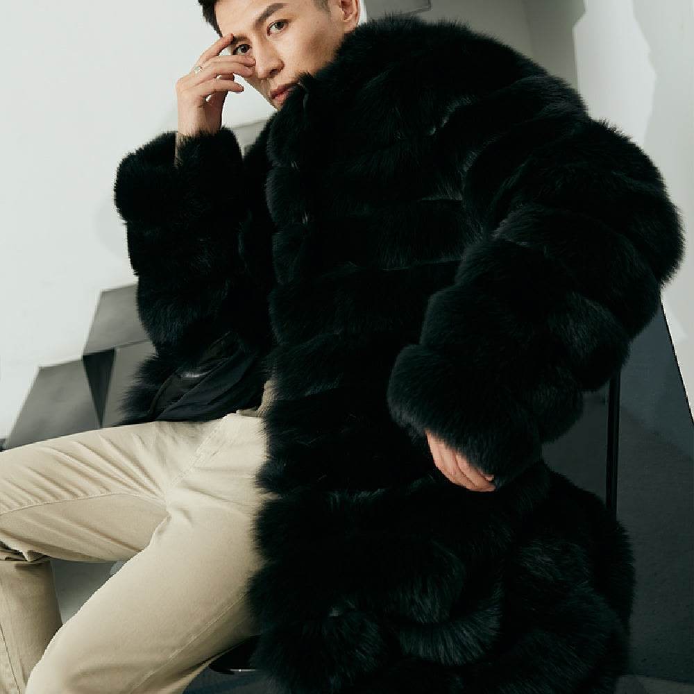 Men’s Long Fur Coat – Real Fox Fur Luxury Winter Coat - MODISH X 