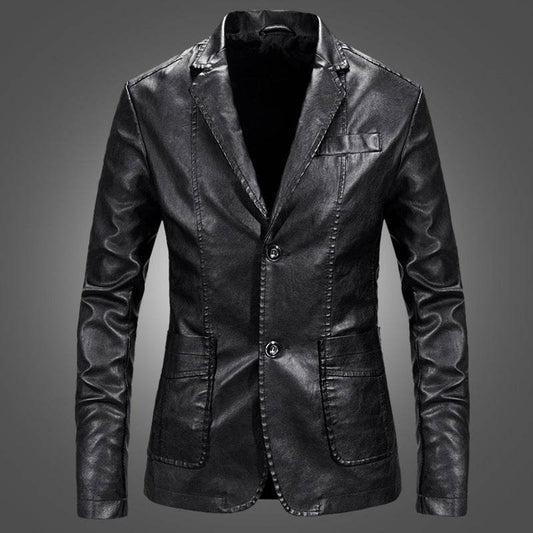 Men’s Slim Fit Suit Jacket – Stylish Spring Leather Coat - MODISH X 