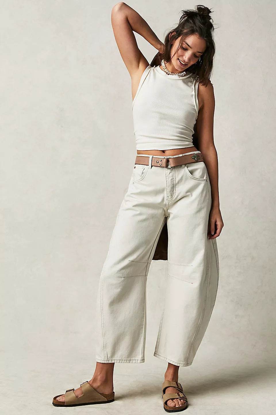 Women’s High-Rise Loose-Fit Denim Trousers – Comfy, Trendy & Effortless - MODISH X 