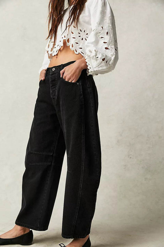 Women’s High-Rise Loose-Fit Denim Trousers – Comfy, Trendy & Effortless - MODISH X 
