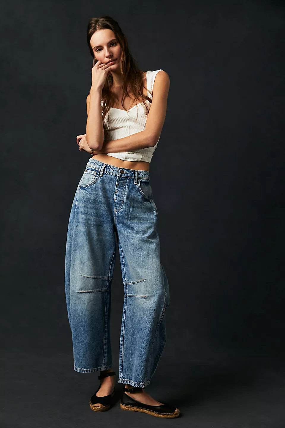 Women’s High-Rise Loose-Fit Denim Trousers – Comfy, Trendy & Effortless - MODISH X 