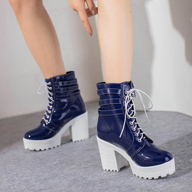 Small Heel Ankle Boots – Modish & Trendy Lace-Up Winter Boots for Women - MODISH X 