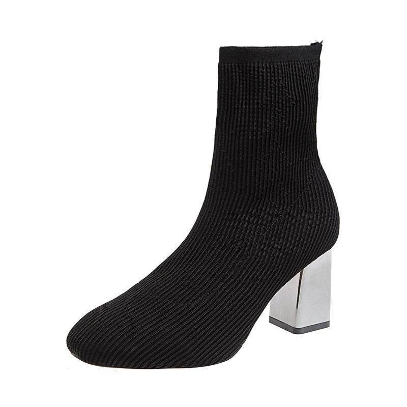 Women’s Elastic Flat Heel Boots – Comfy, Chic & Perfect for All-Day Wear - MODISH X 