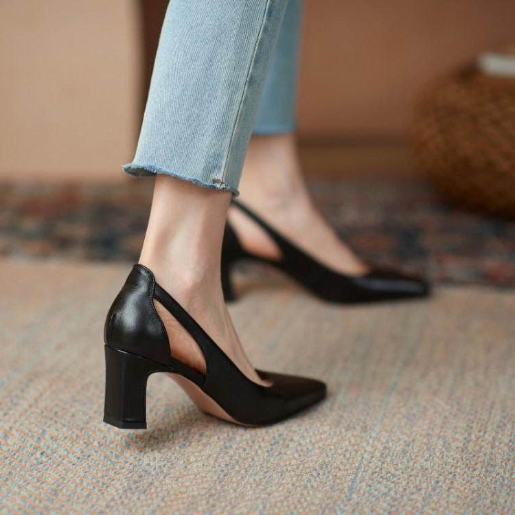 Women’s White Chunky Heel Shoes – Elegant & Comfortable - MODISH X 