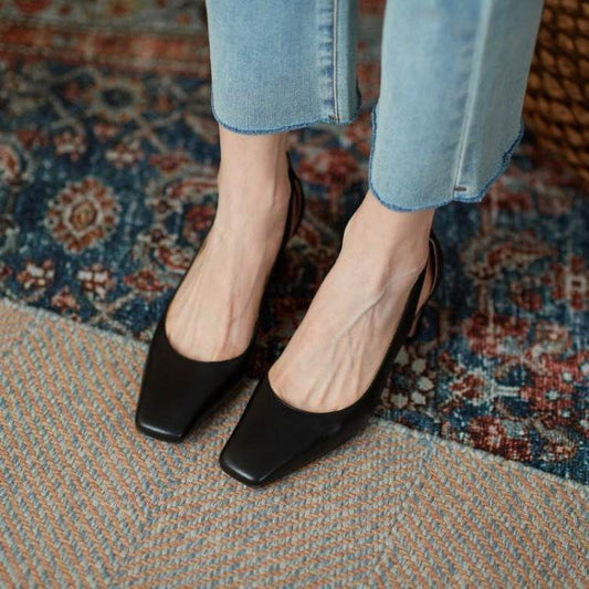 Women’s White Chunky Heel Shoes – Elegant & Comfortable - MODISH X 
