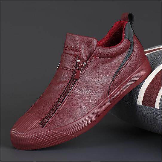 Men’s Double Zipper Casual Board Shoes – Breathable Canvas, Non-Slip Sole - MODISH X 