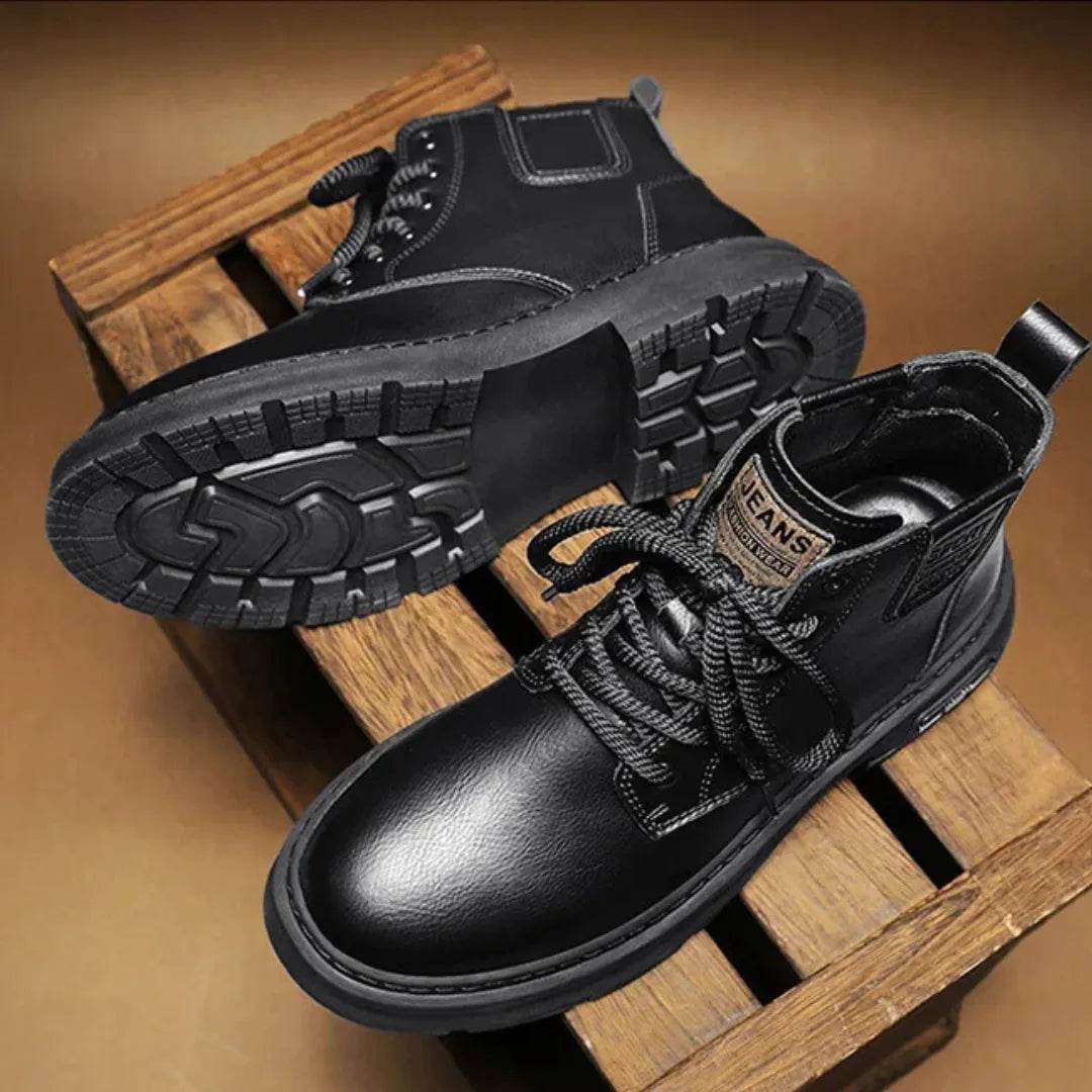Men’s Genuine Leather Cowhide Work Boots – Durable Outdoor Style Shoes - MODISH X 