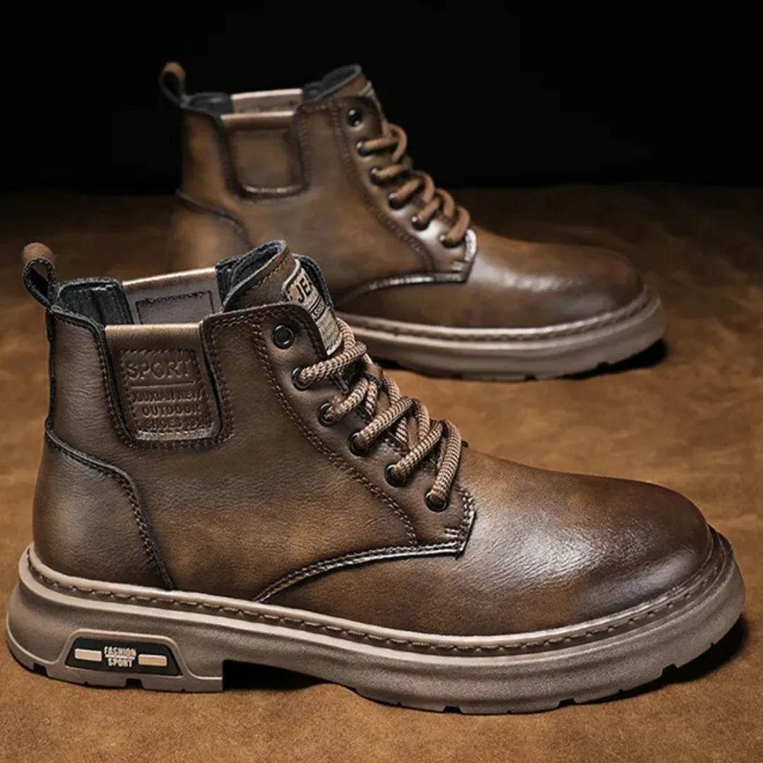 Men’s Genuine Leather Cowhide Work Boots – Durable Outdoor Style Shoes - MODISH X 