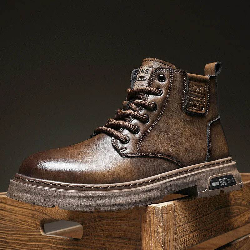 Men’s Genuine Leather Cowhide Work Boots – Durable Outdoor Style Shoes - MODISH X 