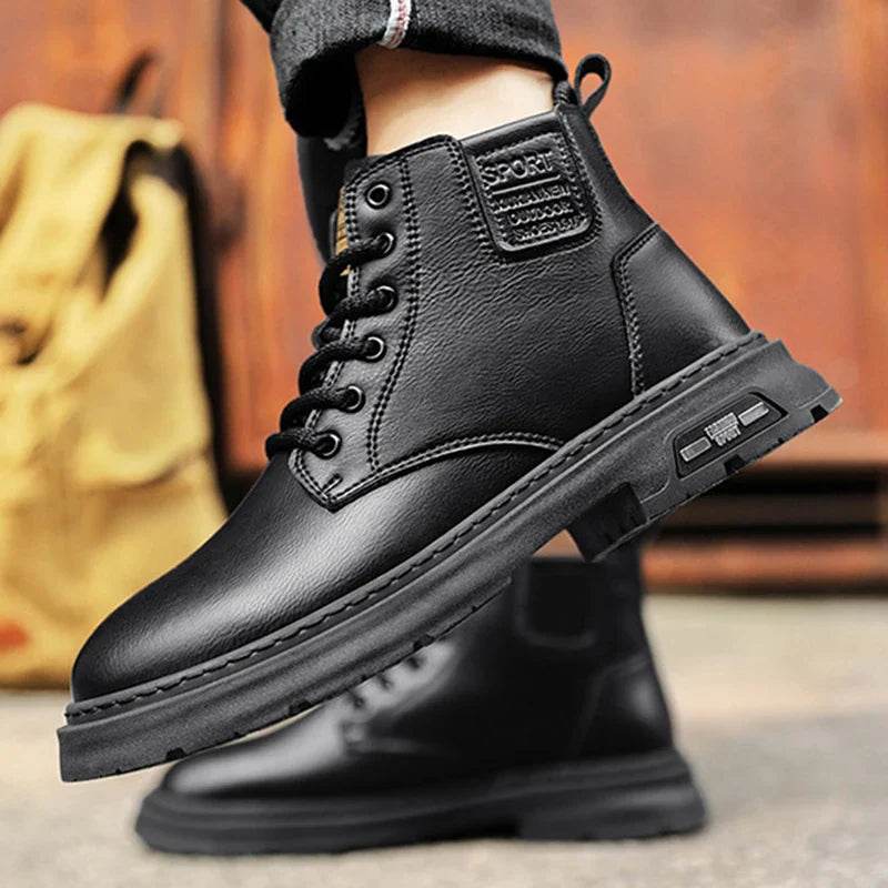Men’s Genuine Leather Cowhide Work Boots – Durable Outdoor Style Shoes - MODISH X 