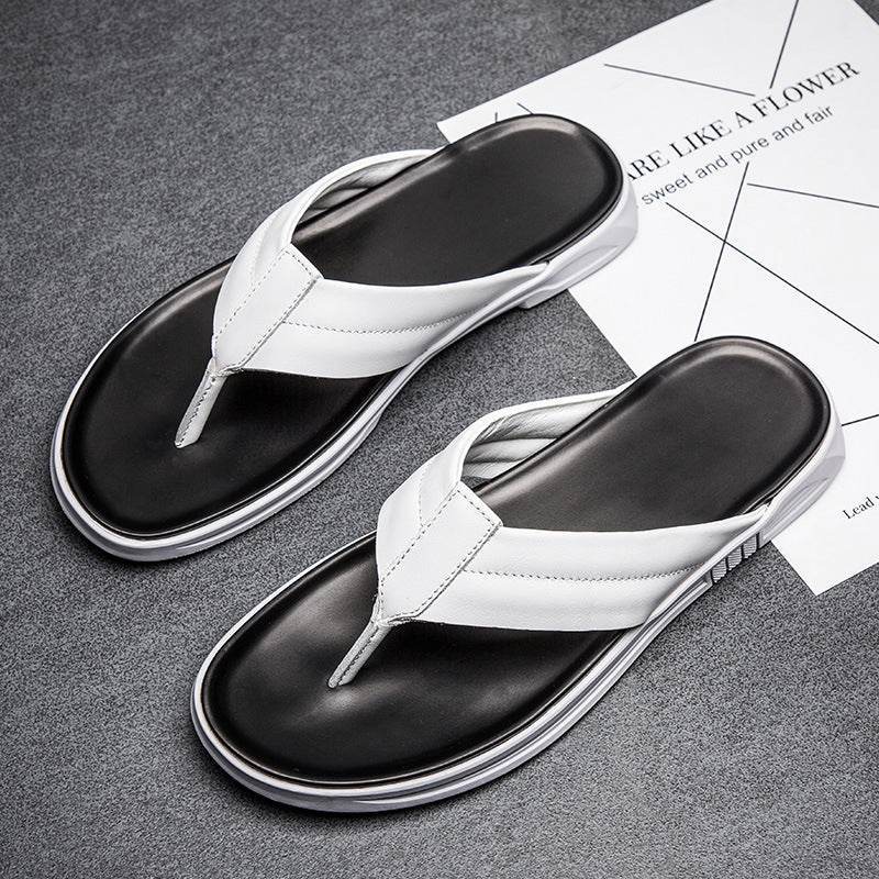 Men's Summer Flip-flops Leather Flip-flops Beach Slippers - MODISH X 