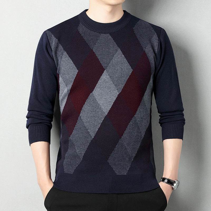 Men’s Knitted Pullover Sweater – Stylish Half-High Collar for Winter - MODISH X 