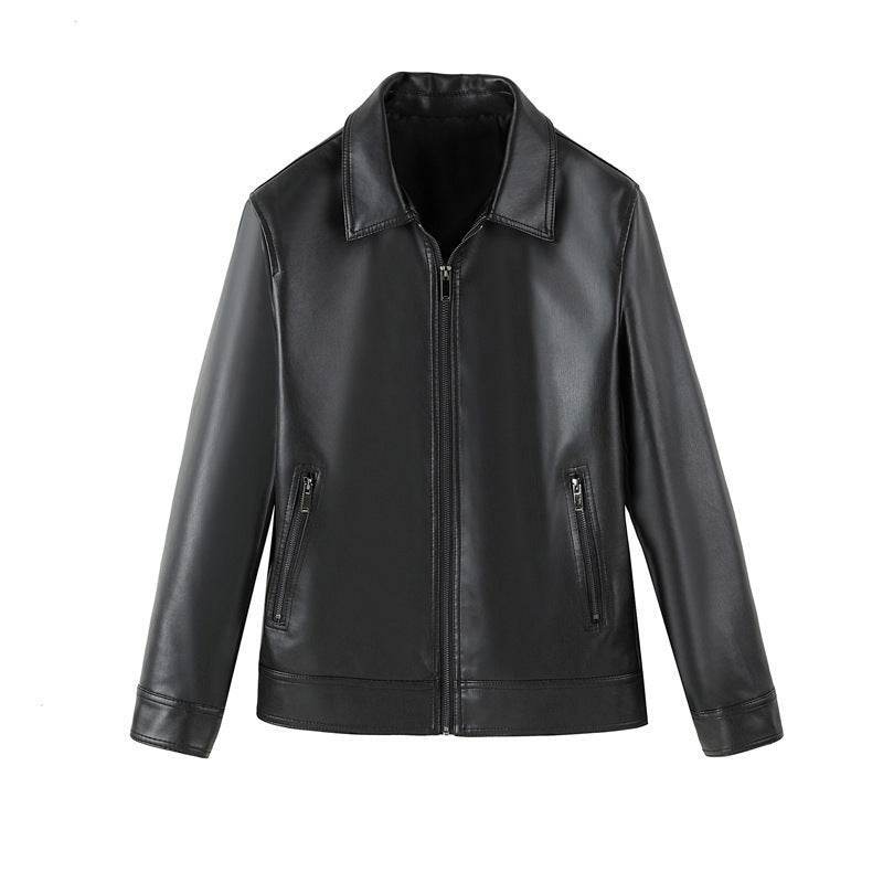 Men’s Lightweight Leather Jacket – Sleek & Stylish Lapel Design - MODISH X 