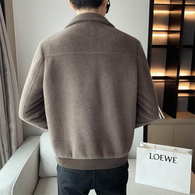 Men’s Velvet Fur Coat – Luxurious Black Winter Jacket - MODISH X 