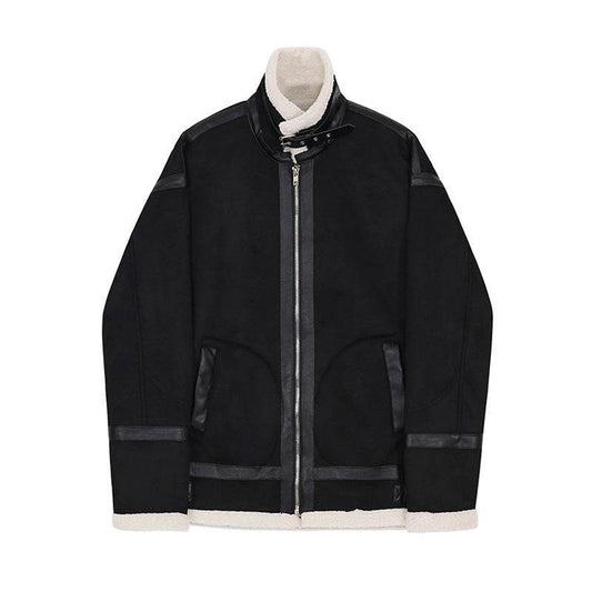 Men’s Wool Black Jacket – Stylish Lamb Wool Outerwear - MODISH X 