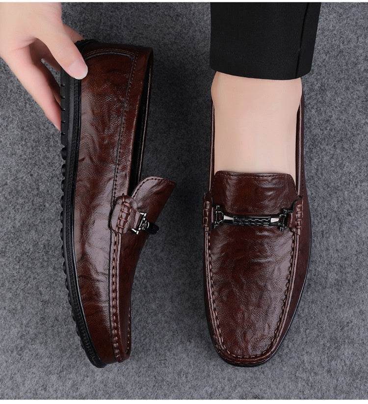 Men's Plus Size Dough Shoes – Leather Loafers with Arch Support - MODISH X 
