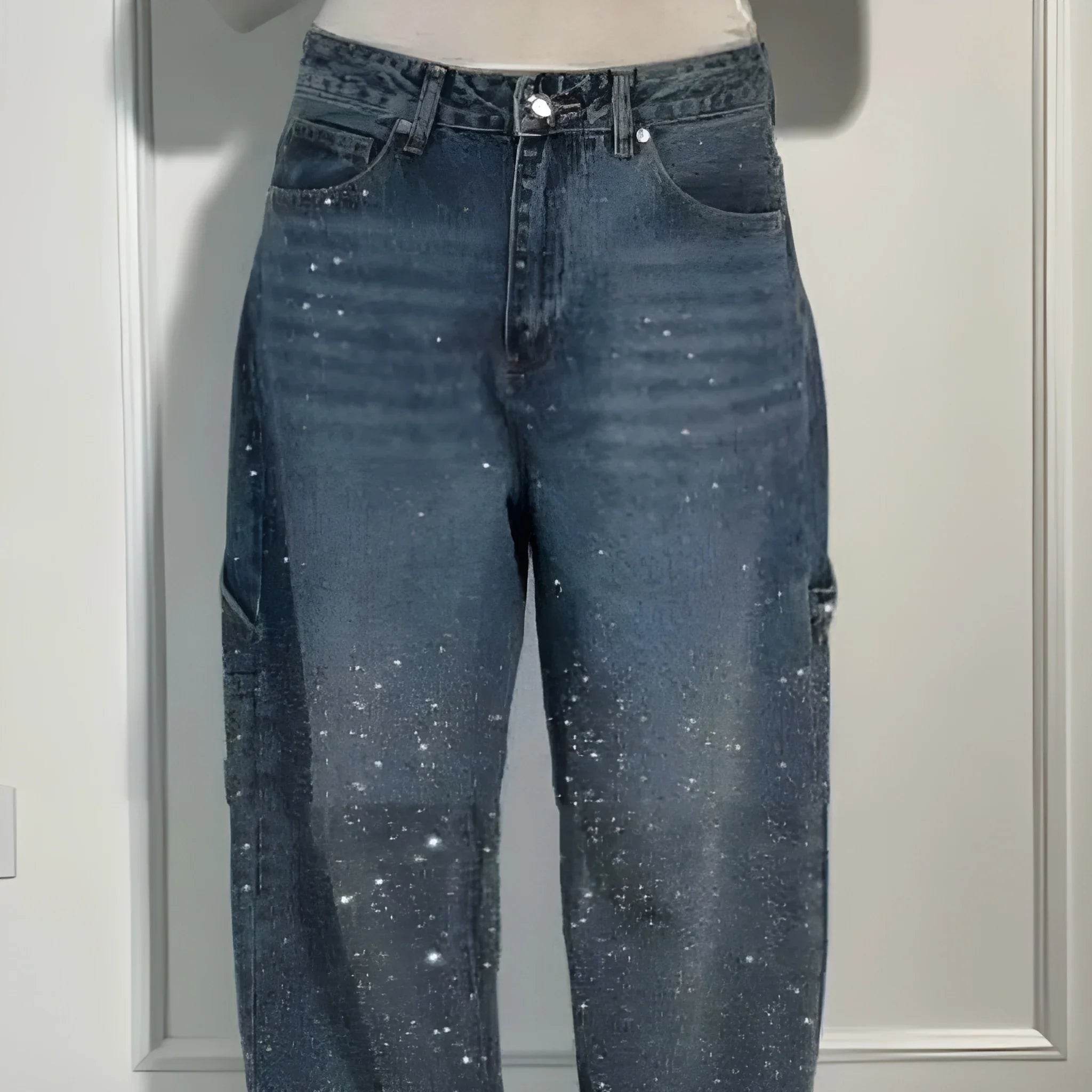 Women’s Rhinestone Harem Jeans – Trendy High Waist Street Style - MODISH X 