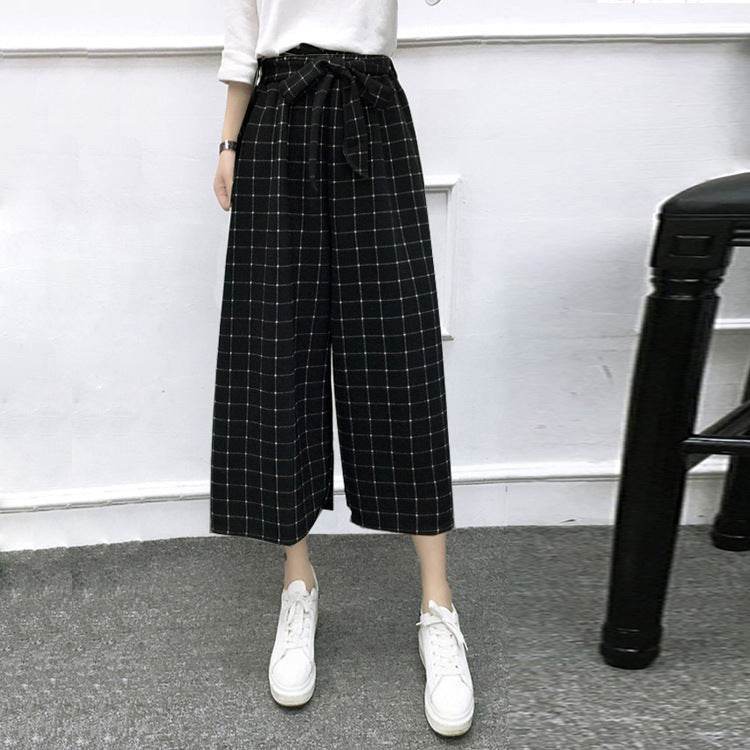 Women's Vertical-Striped Chiffon Wide-Leg Pants – Trendy & Elegant - MODISH X 