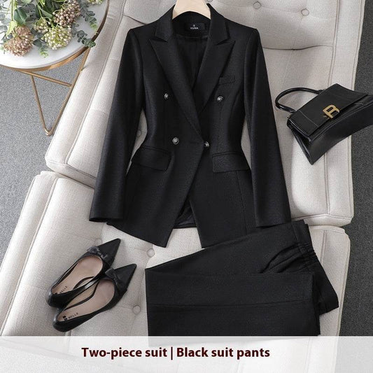 Women’s Black Business Suit for Work – Cropped Pants - MODISH X 