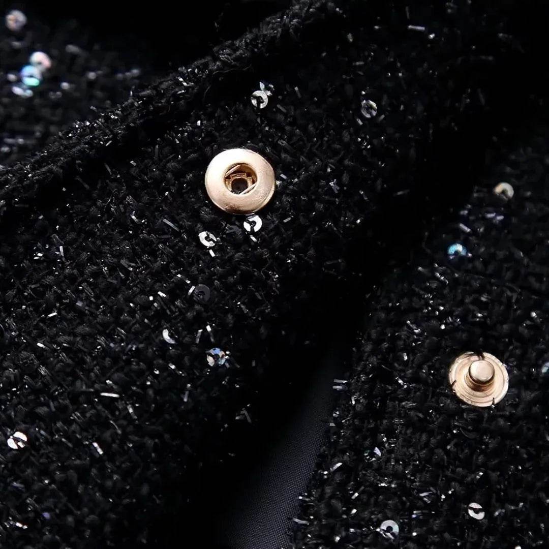 Women’s Shiny Sequin Y2K Gold Jacket – Bold, Dazzling & Chic - MODISH X 